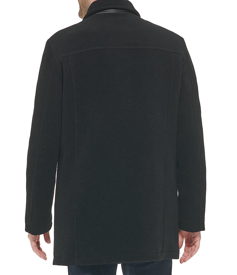 Cole Haan Wool Blend Collared Plush Car Coat