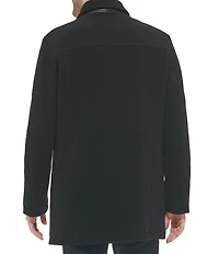 Cole Haan Wool Blend Collared Plush Car Coat