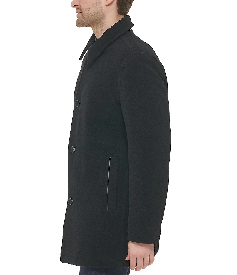 Cole Haan Wool Blend Collared Plush Car Coat