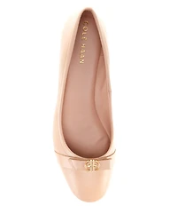 Cole Haan Malta Leather Signature Logo Ornament Bow Wedge Pumps