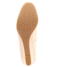 Cole Haan Malta Leather Signature Logo Ornament Bow Wedge Pumps