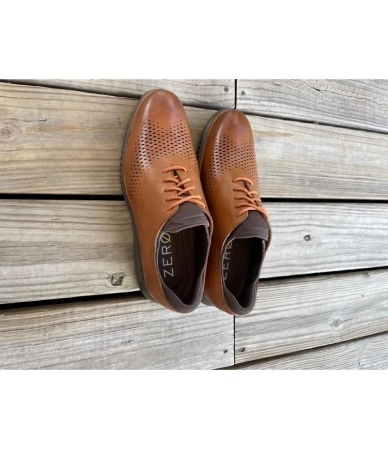Cole Haan Men's 2.ZERØGRAND Perforated Leather Laser Cut Oxfords