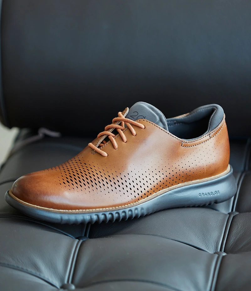 Cole Haan Men's 2.ZERØGRAND Perforated Leather Laser Cut Oxfords