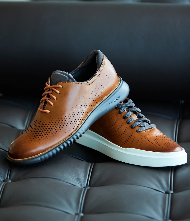 Cole Haan Men's 2.ZERØGRAND Perforated Leather Laser Cut Oxfords