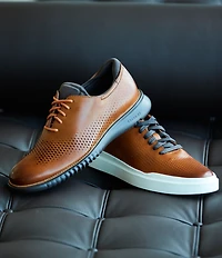 Cole Haan Men's 2.ZERØGRAND Perforated Leather Laser Cut Oxfords