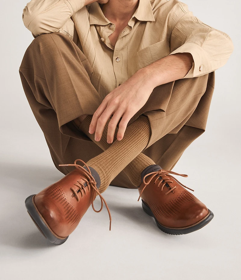 Cole Haan Men's 2.ZERØGRAND Perforated Leather Laser Cut Oxfords