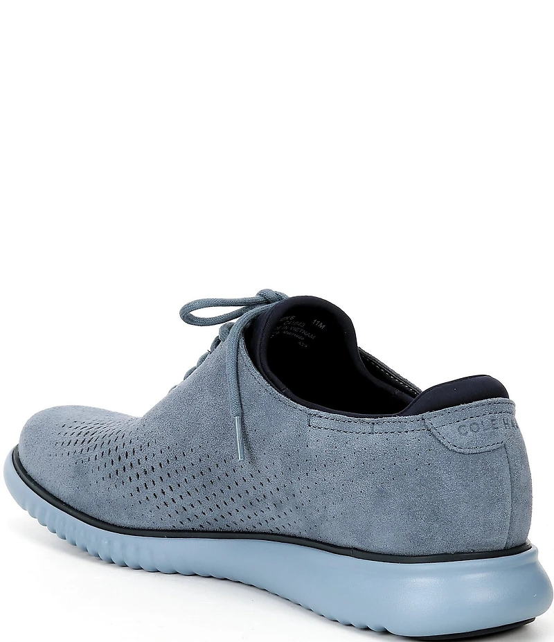 Cole Haan Men's 2.ZERØGRAND Perforated Nubuck Laser Wingtip Oxfords