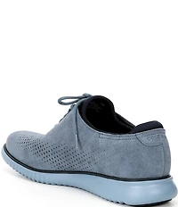 Cole Haan Men's 2.ZERØGRAND Perforated Nubuck Laser Wingtip Oxfords