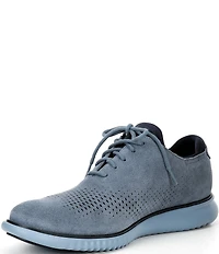 Cole Haan Men's 2.ZERØGRAND Perforated Nubuck Laser Wingtip Oxfords
