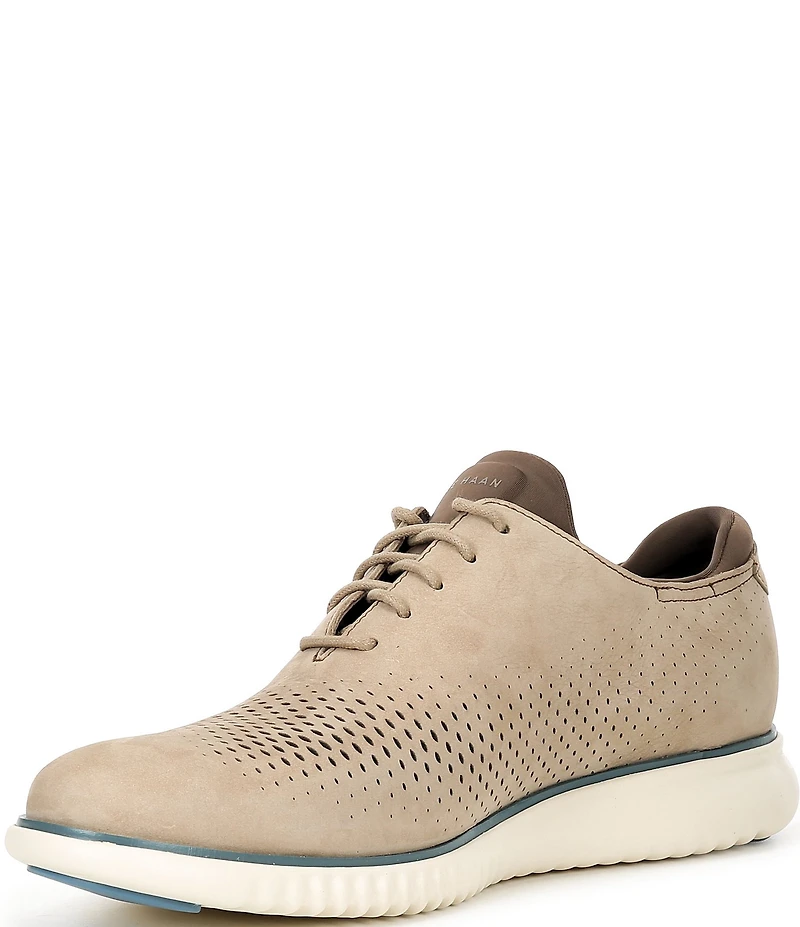 Cole Haan Men's 2.ZERØGRAND Perforated Nubuck Laser Wingtip Oxfords