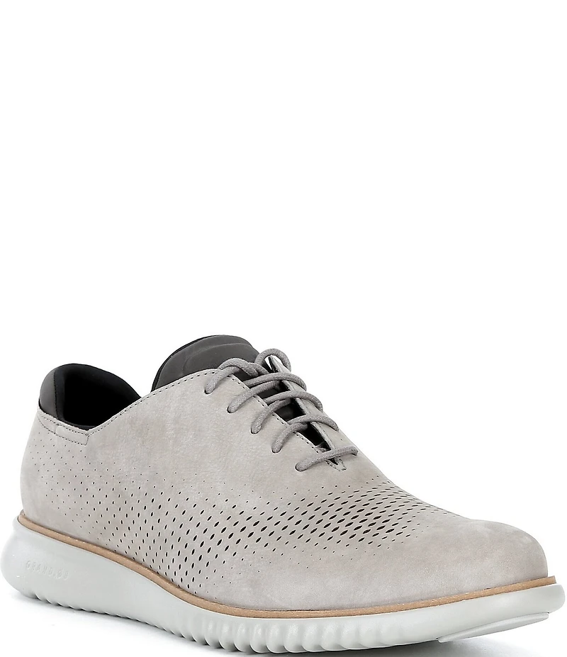 Cole Haan Men's 2.ZERØGRAND Perforated Nubuck Laser Wingtip Oxfords