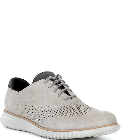 Cole Haan Men's 2.ZERØGRAND Perforated Nubuck Laser Wingtip Oxfords