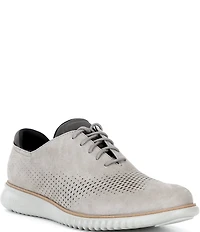 Cole Haan Men's 2.ZERØGRAND Perforated Nubuck Laser Wingtip Oxfords