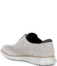 Cole Haan Men's 2.ZERØGRAND Perforated Nubuck Laser Wingtip Oxfords