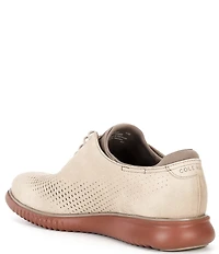Cole Haan Men's 2.ZERØGRAND Perforated Nubuck Laser Wingtip Oxfords