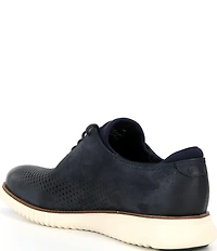 Cole Haan Men's 2.ZERØGRAND Perforated Nubuck Laser Wingtip Oxfords