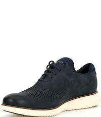 Cole Haan Men's 2.ZERØGRAND Perforated Nubuck Laser Wingtip Oxfords