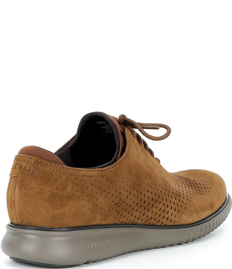 Cole Haan Men's 2.ZERØGRAND Suede Laser Cut Oxfords