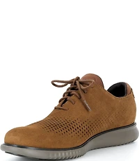 Cole Haan Men's 2.ZERØGRAND Suede Laser Cut Oxfords