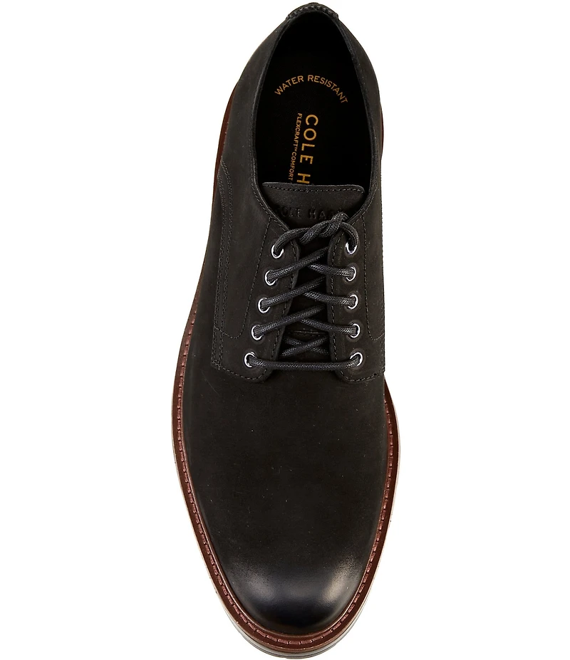 Cole Haan Men's Chamberlin Grand Water Resistant Nubuck Plain Toe Oxfords
