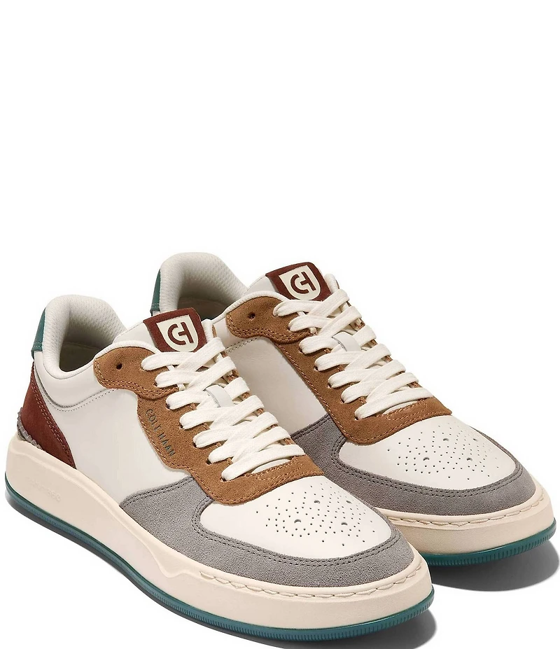 Cole Haan Men's GrandPrø Crossover Leather and Suede Perforated Detail Sneakers