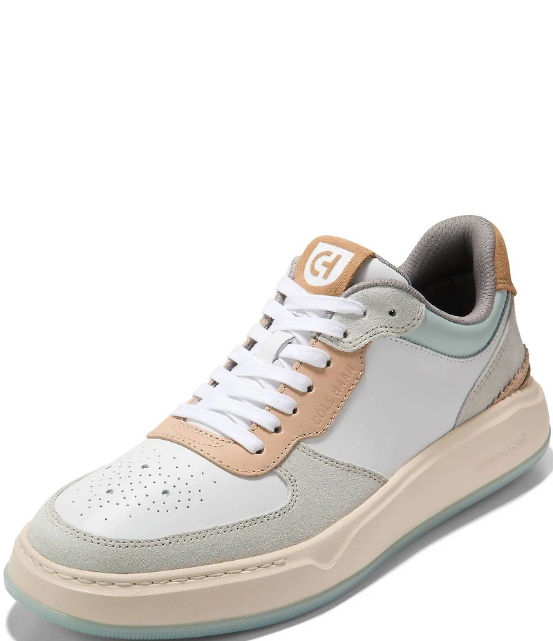 Cole Haan Men's GrandPrø Crossover Leather and Suede Perforated Detail Sneakers