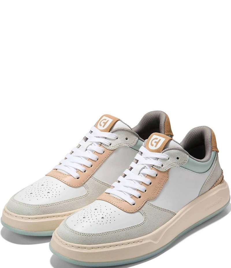 Cole Haan Men's GrandPrø Crossover Leather and Suede Perforated Detail Sneakers