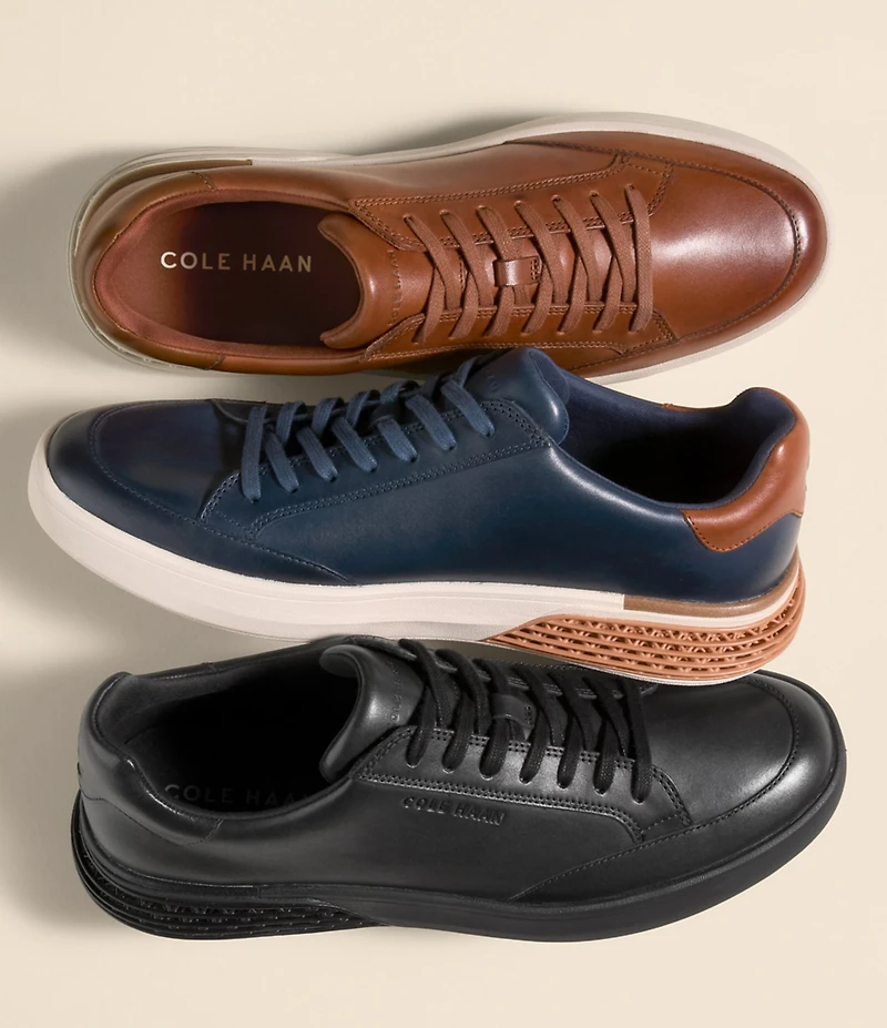 Cole Haan Men's GrandPrø Leather Halfcourt Skyweave Sneakers