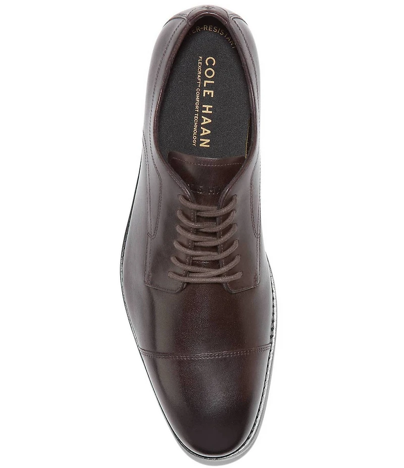 Cole Haan Men's Harmon Grand Water Resistant Leather Cap Toe Oxfords