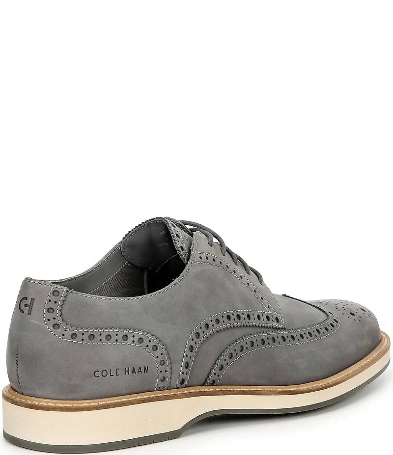 Cole Haan Men's Morse Grand Nubuck Wingtip Brogue Detail Lace Up Oxfords
