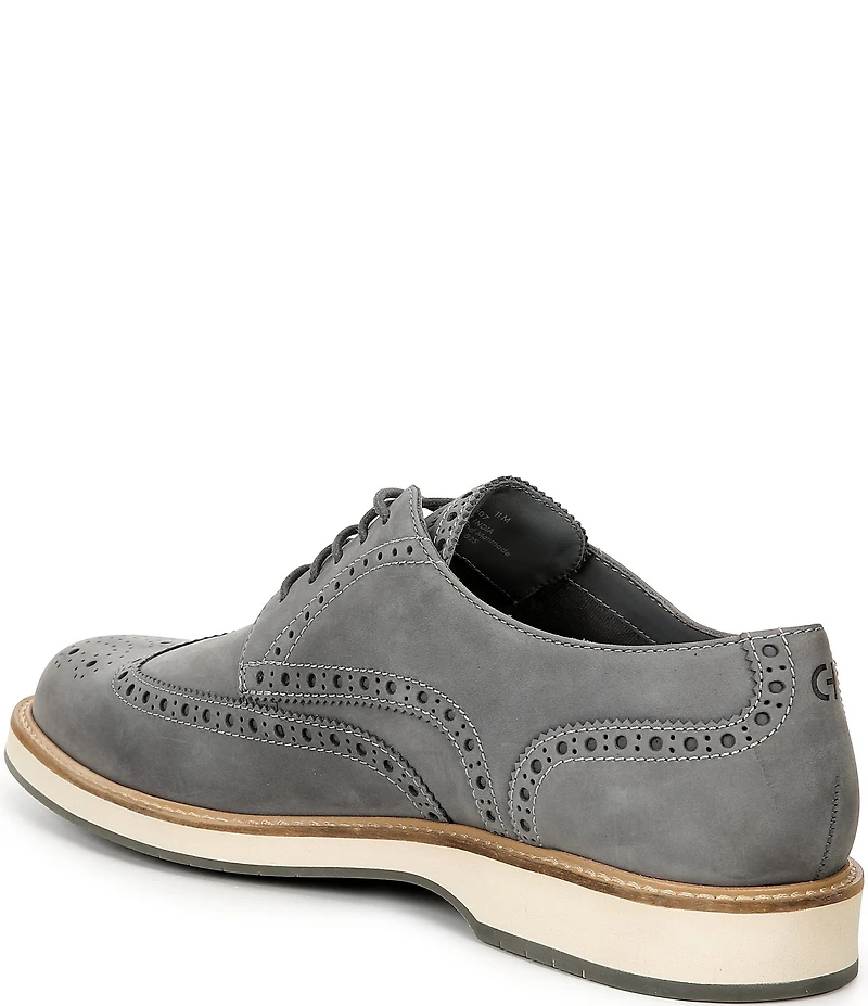 Cole Haan Men's Morse Grand Nubuck Wingtip Brogue Detail Lace Up Oxfords
