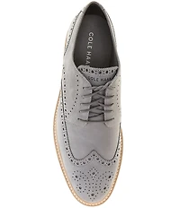 Cole Haan Men's Morse Grand Nubuck Wingtip Brogue Detail Lace Up Oxfords