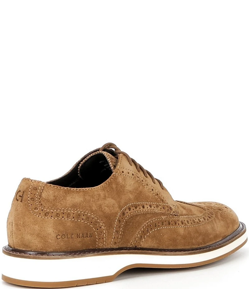 Cole Haan Men's Morse Grand Suede Brogue Wingtip Oxfords