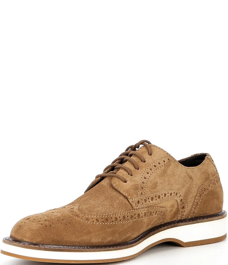 Cole Haan Men's Morse Grand Suede Brogue Wingtip Oxfords