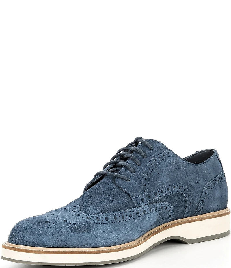 Cole Haan Men's Morse Grand Suede Brogue Wingtip Oxfords