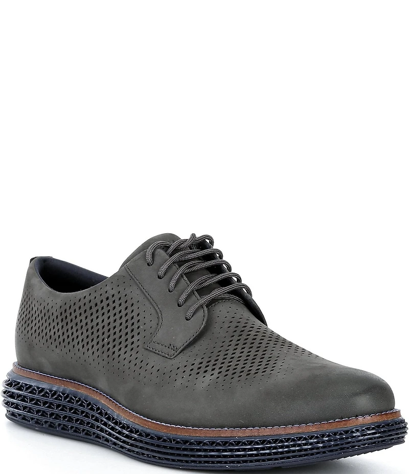 Cole Haan Men's ØriginalGrand 2.0 Perforated Nubuck Plain Toe Oxfords