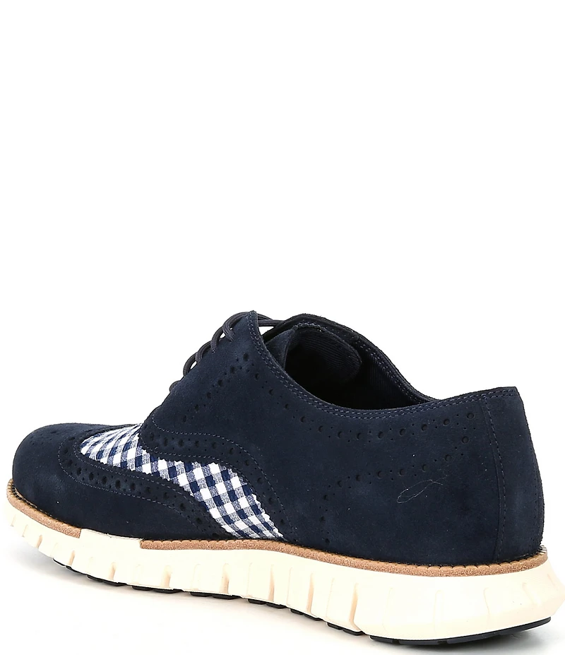Cole Haan Men's ZERØGRAND Remastered Gingham Suede Wingtip Oxfords