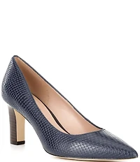 Cole Haan Mylah Snake Print Leather Pointed Toe Pumps