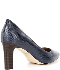 Cole Haan Mylah Snake Print Leather Pointed Toe Pumps