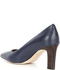 Cole Haan Mylah Snake Print Leather Pointed Toe Pumps
