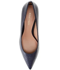 Cole Haan Mylah Snake Print Leather Pointed Toe Pumps
