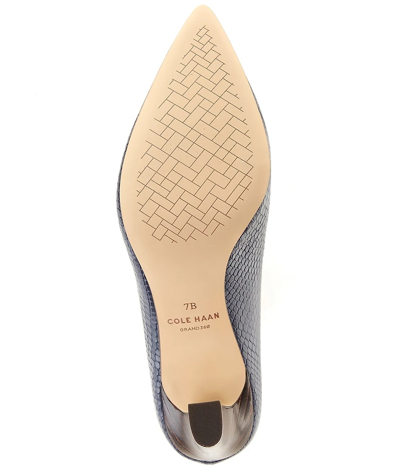 Cole Haan Mylah Snake Print Leather Pointed Toe Pumps