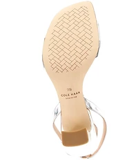 Cole Haan Noella Mirror Metallic Leather Bow Ankle Strap Sandals