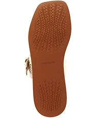 Cole Haan Oaklynn Double Band Snake Print Leather Footbed Sandals