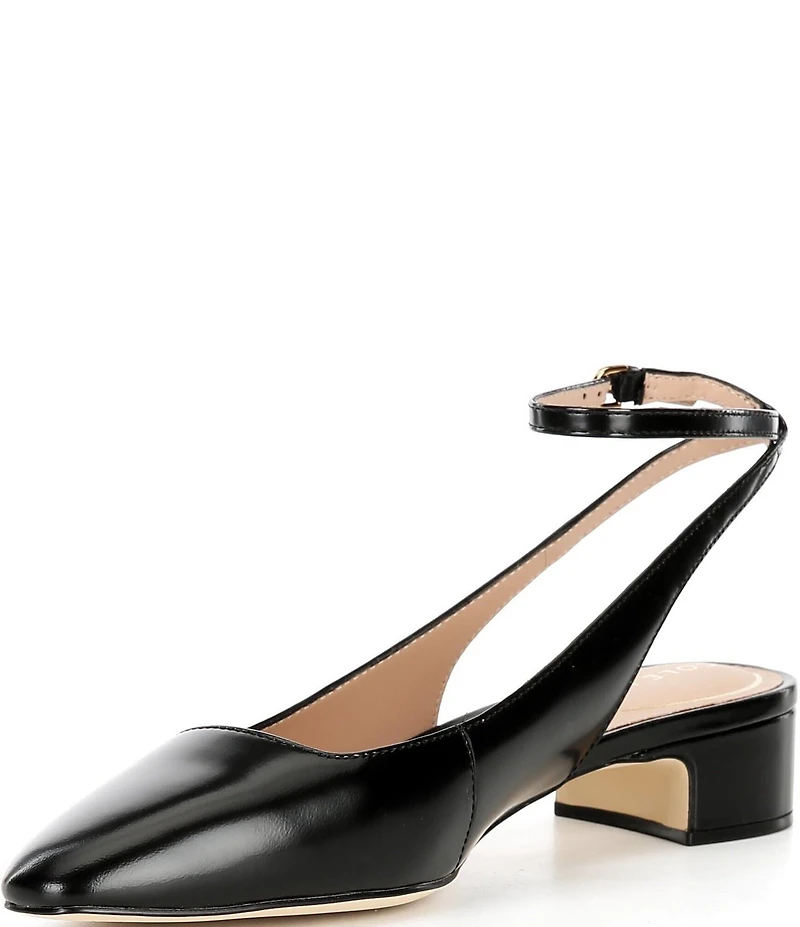 Cole Haan Paden Leather Block Heel Ankle Strap Pumps