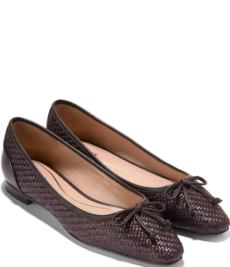 Cole Haan Paget Leather Woven Ballet Flats