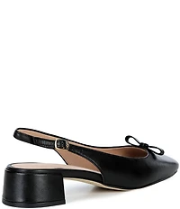 Cole Haan Patsy Leather Slingback Block Heel Bow Pumps