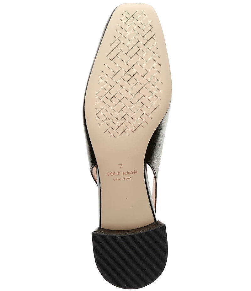 Cole Haan Patsy Leather Slingback Block Heel Bow Pumps