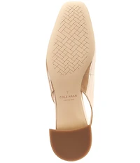 Cole Haan Patsy Patent Leather Slingback Block Heel Bow Pumps