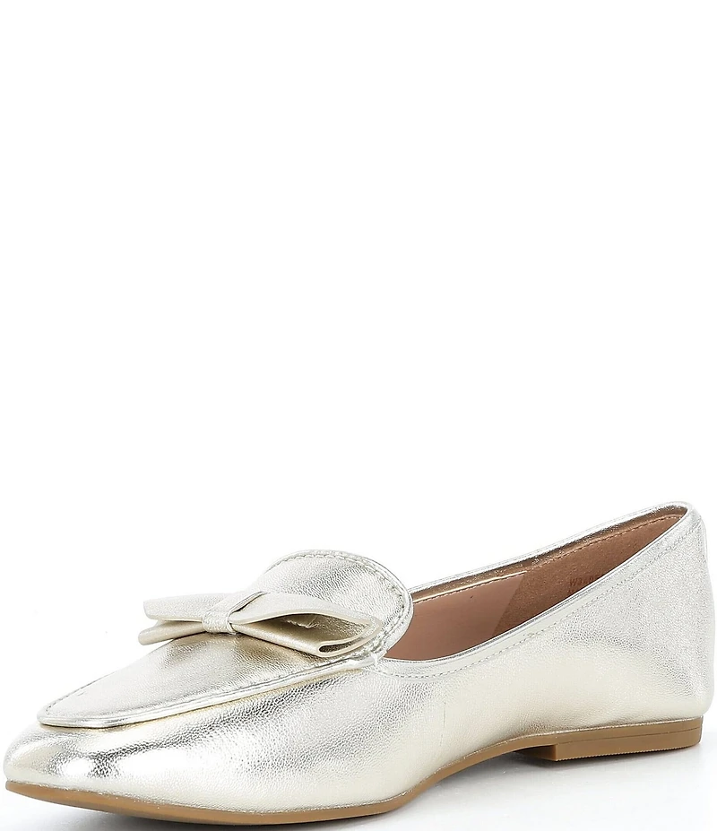 Cole Haan Payson Leather Bow Square Toe Loafers